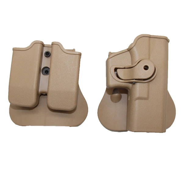 Страйкбол тактическое оружие ремень кобура для Glock 17 19 22 23 32 БОЕВОЙ ОХОТНИЧИЙ пистолет чехол с двойной журнал сумки весло - Цвет: Tan Set