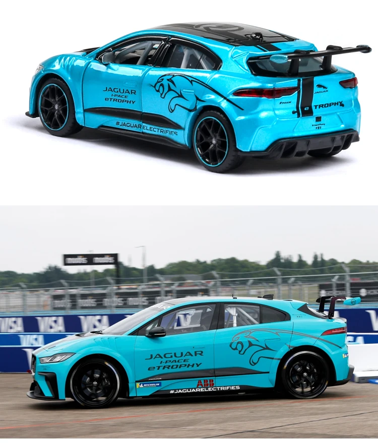Новинка, 1:36, JAGUAR, I-PACE, литые под давлением, игрушечный автомобиль, оттягивающийся назад, Спортивная модель автомобиля, Супер гоночный подъемный хвост для детей, игрушечный автомобиль из сплава