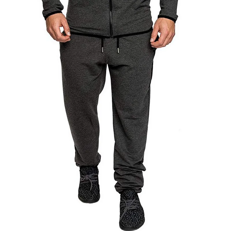 Dark Gray OEAK мужские повседневные спортивные брюки на молнии, спортивные облегающие брюки для фитнеса, повседневные спортивные брюки, обтягивающие, спортивные, фитнес-брюки - Цвет: Dark Gray