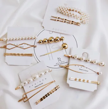 

3Pcs/Set Pearl Metal Hair Clip Hairband Comb Bobby Pin Barrette Hairpin Headdress Accessories Beauty Styling Tools New Arrival