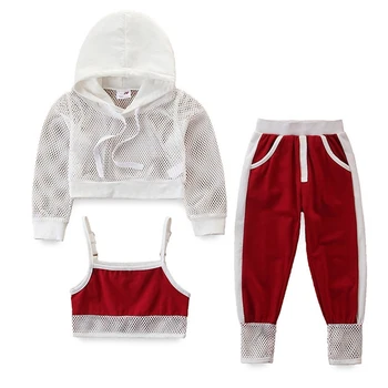 

baby girls clothes set spring summer 2020 kids girl clothing suit princess sport vest+tops+pants 3pcs girl outfits hooded girls