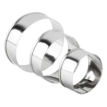 

3Pcs Adjustable Round Stainless Steel Round Circle Cookie Mousse Cake Ring Cake Gum Paste Mould Layer Slicer DIY Cutter Mold