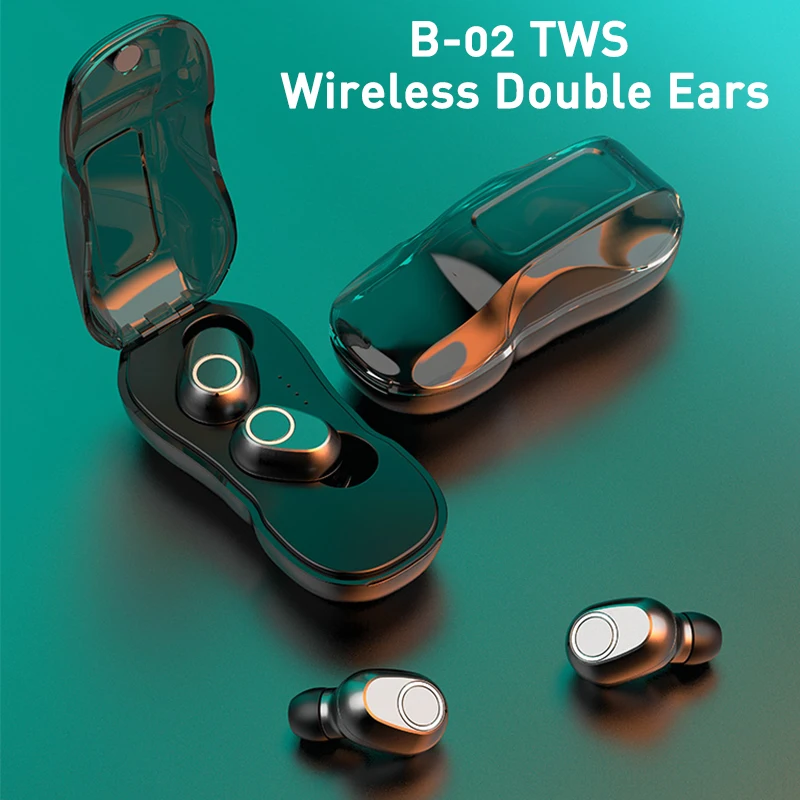 Беспроводные наушники B02 TWS Bluetooth V5.0 с активным шумоподавлением мини