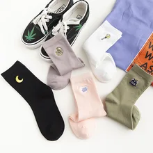 Женские хлопковые носки с героями мультфильмов, женские короткие милые Носки с рисунком героев мультфильмов, хипстерские модные носки с изображением Луны