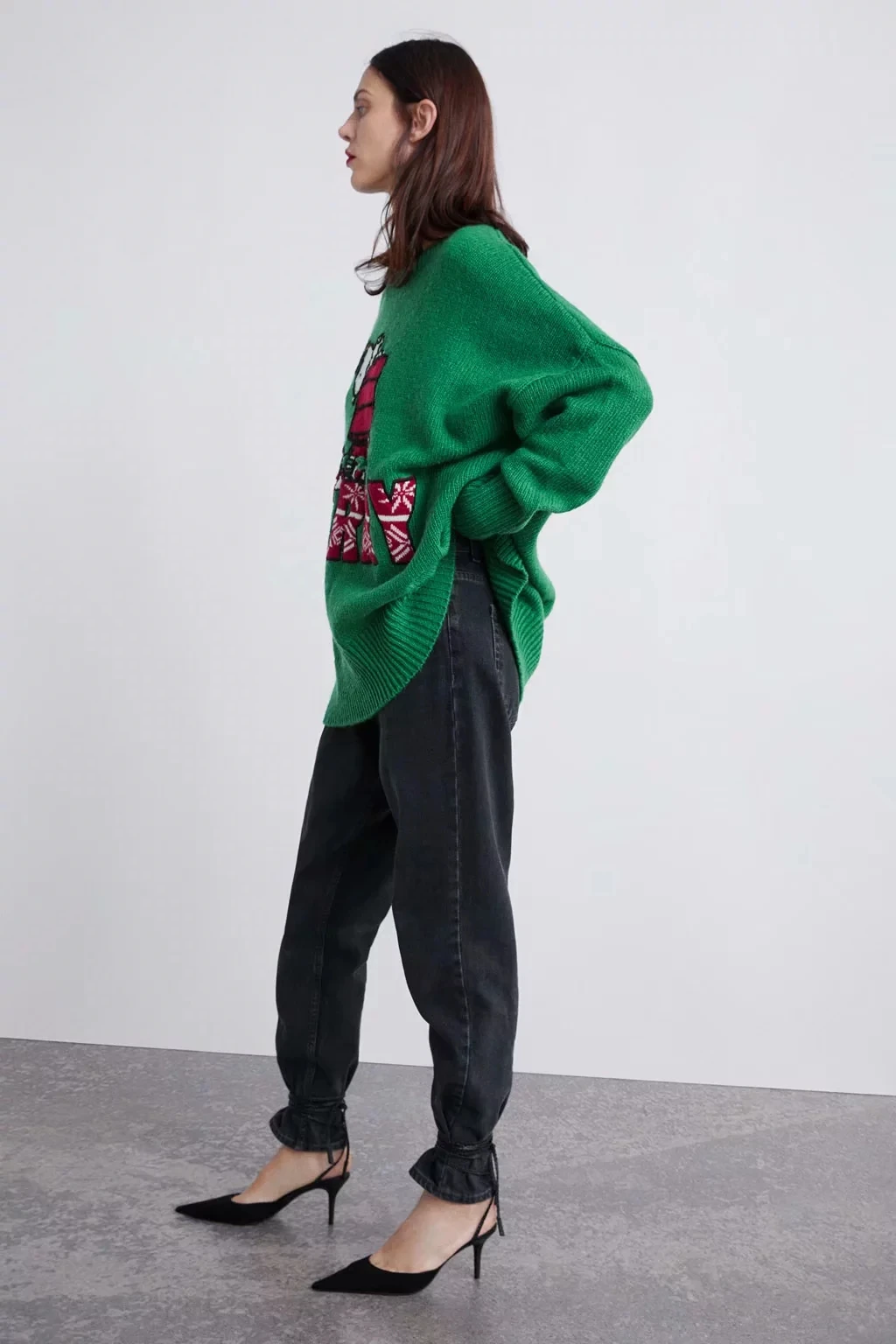 Свитер женский пуловер вязаный свитер с длинными рукавами Топы с мультяшным принтом с круглым вырезом модный осенне-зимний женский свитер