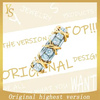 

YS TIF ring 100% S925r top version original TIF "X" full set zircon ring fashion is popular