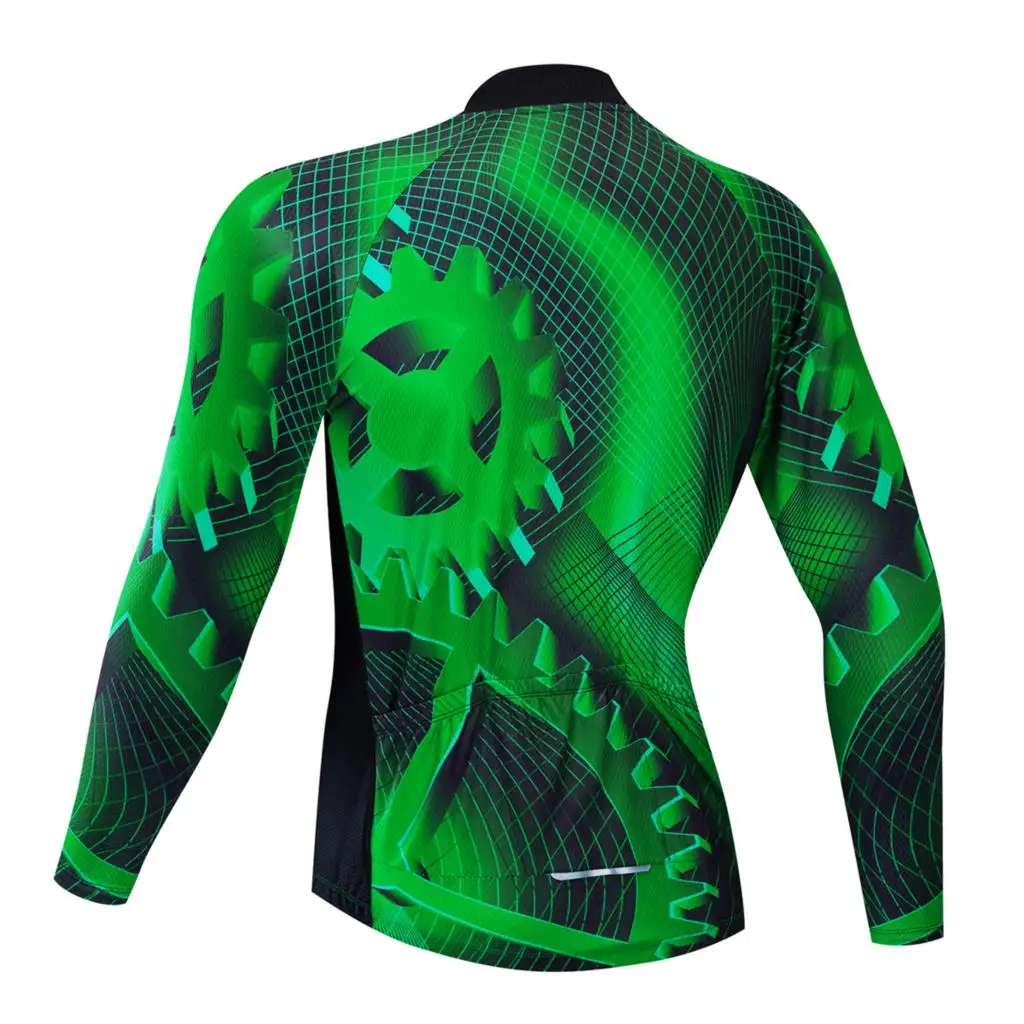 TELEYI 2020 Long Sleeve Spring Cycling Jerseys Set Bike Clothing Uniform Racing Bicycle Clothes Wear Maillot Ropa Ciclismo green