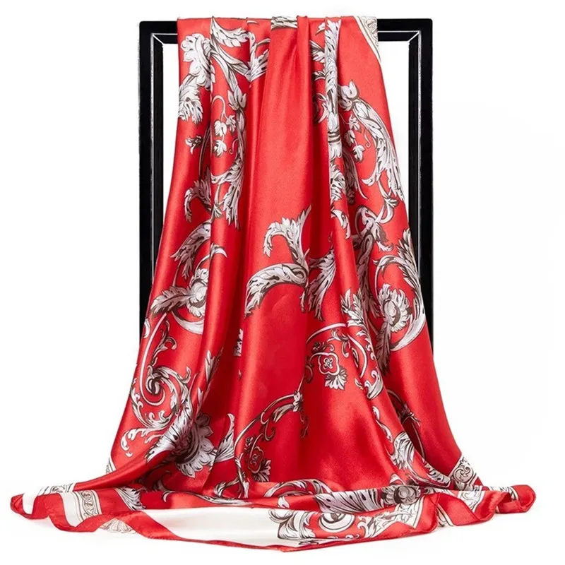 Модный квадратный шарф 90 см, женские шифоновые шелковые шарфы, офисный женский платок, шаль, шарф, бандана, хиджаб, женская накидка - Цвет: 25