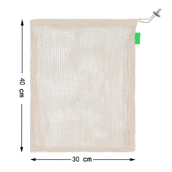 Hot Degradable Organic Cotton Mesh Bag Reused For Shopping Ecological Vegetable And Fruit Bread 