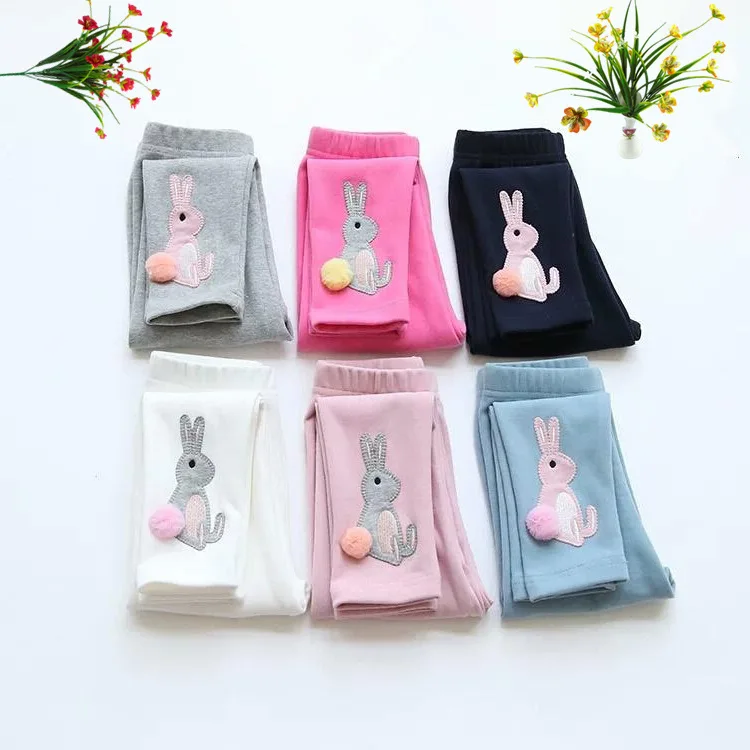 

2018 Manufacturers Direct Selling Korean-style Spring Men And Women Childrenswear Embroidered Bunny GIRL'S Leggings a Generation