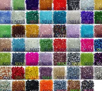 

4mm 1000Pcs/lot can choose color Bicone Faceted Glass Crystal Beads Black hgf2 AB Clear Colored Mixed For Jewelry Making Spacer