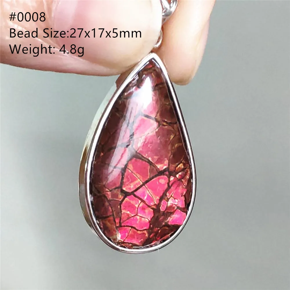 

Natural Ammonite Ammolite Red Light Pendant Gemstone Women Men From Canada Necklace Best Beads Necklace AAAAA