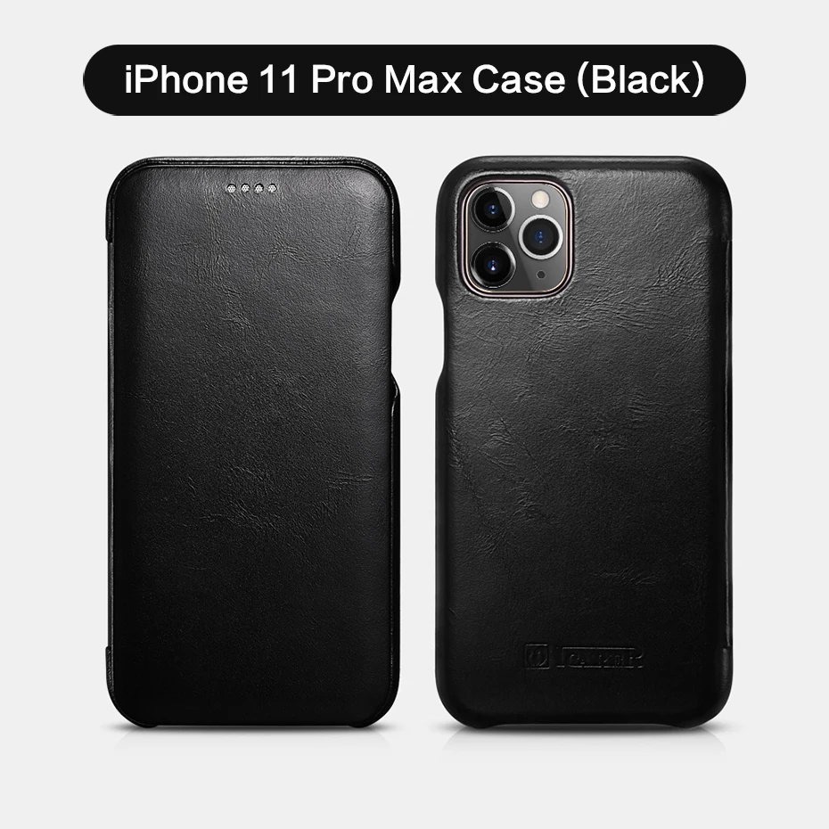 Чехол из натуральной кожи для iPhone 11 Pro Max 6,5 '', роскошный флип-чехол для Apple iPhone 11 Pro, изогнутый край, винтажный Чехол-книжка
