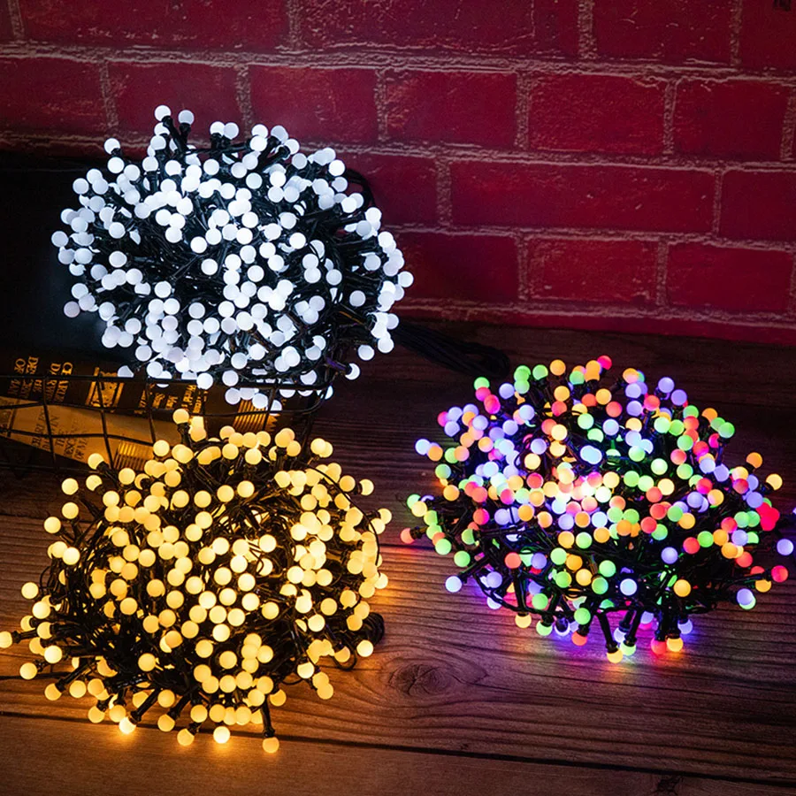 

LED Globe String Lights Christmas Mini Ball Fairy Lights 8 Modes Indoor Outdoor Decorative Fairy Garland Light For Wedding Party