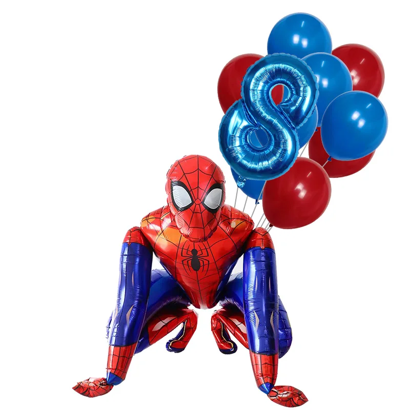 1 juego de globos de aluminio 3D grandes de Spiderman, Iron Man, The Avenger, superhéroe, globos, suministros de decoración para fiestas de cumpleaños para niños, juguetes para niños