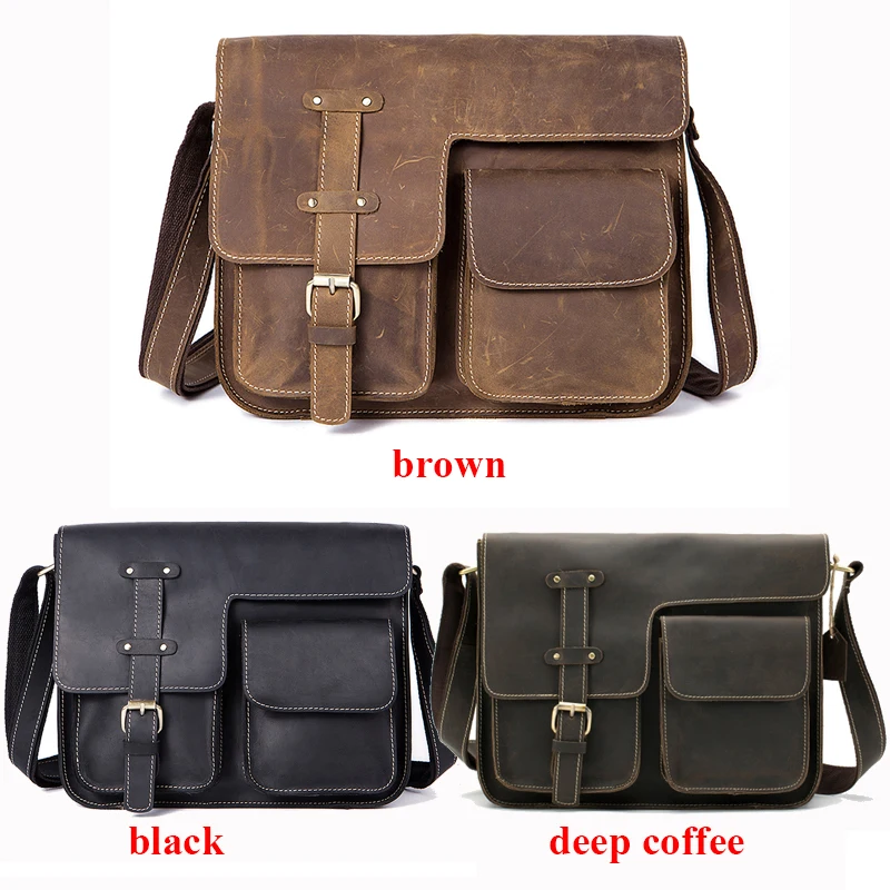  WESTAL Men's Bags Genuine Leather Men's Shoulder Bag Male Crazy Horse Vintage Crossbody Bags for Me - 32857047991