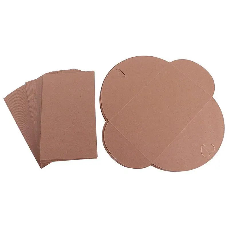 50 x Kraft Blank Invitations with Envelopes Invitation Card Rustic Greeting Card for Anniversary Wedding 17.5 x 11 cm