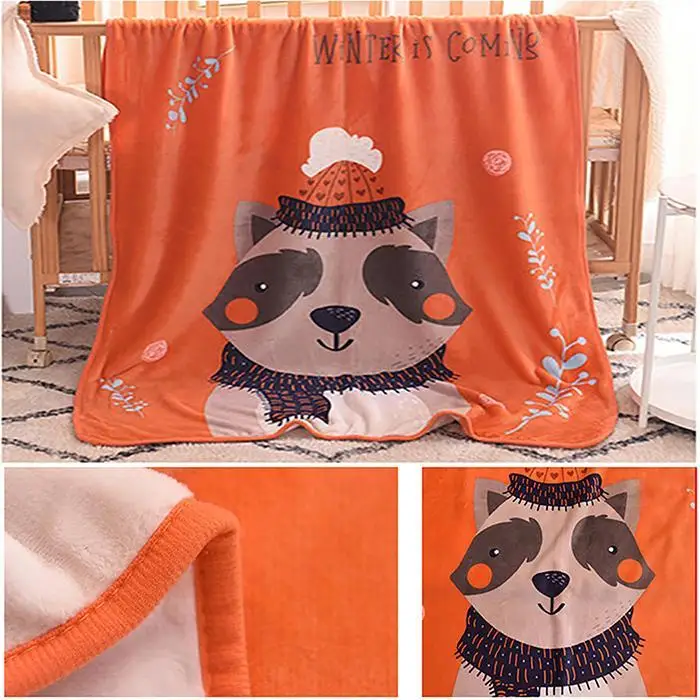 Fashion Soft Comfortable Cute Animal Print Home Warm Air Conditioning Blanket