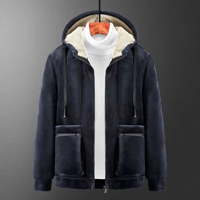 Winter Tracksuit Men Thick Warm Lamb Woolen Fleece Plus