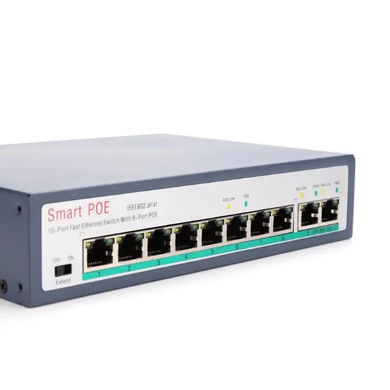 10 Порты и разъёмы POE коммутатор Ethernet 10/100 Мбит сетевой коммутатор для IP CCTV камера Камера Беспроводной AP 250 м sup Порты и разъёмы Прямая