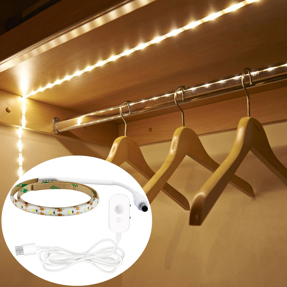 

Sale Dimmable LED Strip Light USB PIR Motion Sensor Lamp Tape Day/Night Mode For Closet Stairs Kitchen Cabinet Sensor Light D30