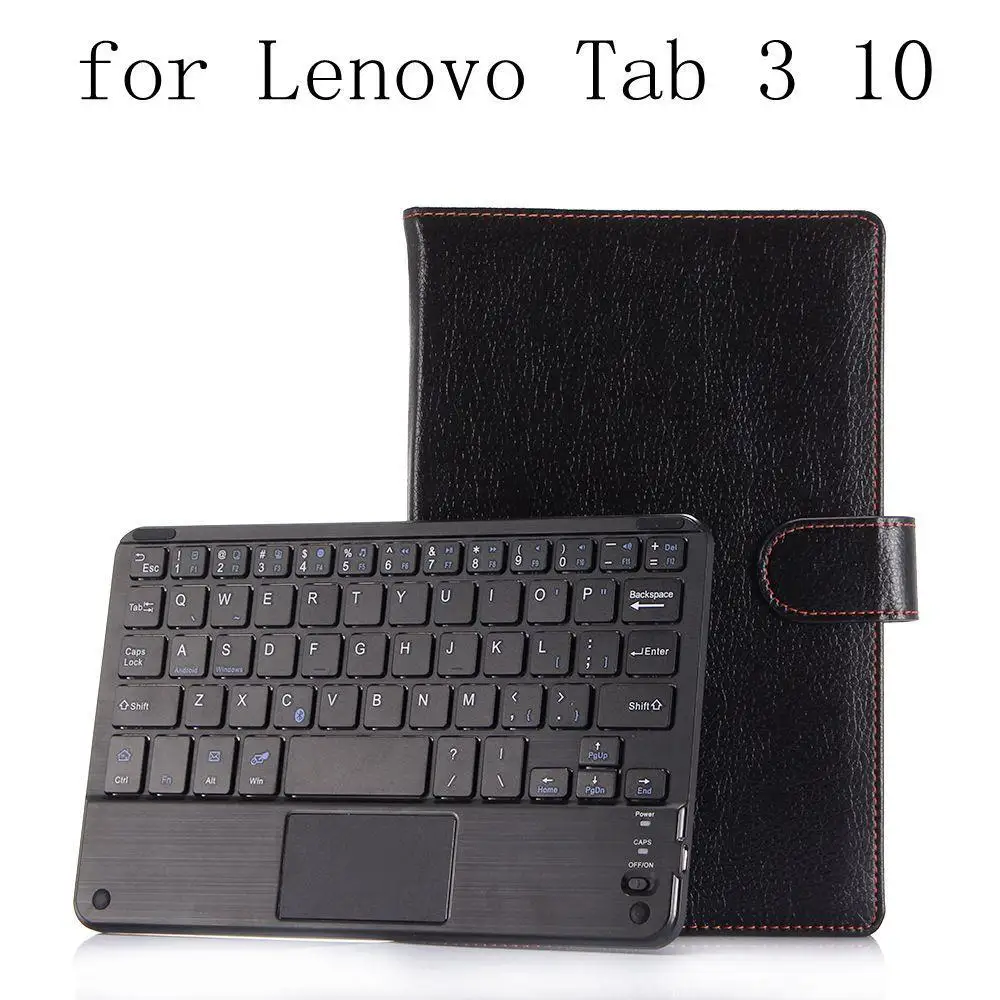 

PU Leahter Cover For Lenovo Tab3 10 TAB-X103F/TB3 X70/TAB2 X30F/Tab2 A10-70F/A10-30F Detach Wireless Bluetooth Keyboard+gifts