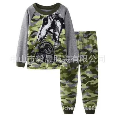 6 Christmas New Children's Home Service Suit Santa Claus Pajamas Cotton Europe Christmas Clothes T-shirt+ Pants 2 Pieces - Цвет: 6