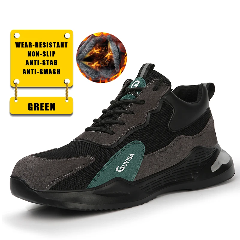 

Winter Men Plush Labor Insurance Shoes 2020 New Anti Smashing Anti Piercing Wear-resistant Factory Mechanical Work Shoes