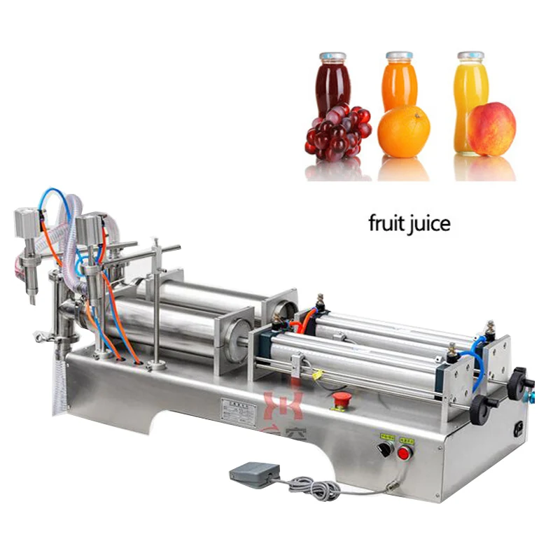 Semi-automatic pneumatic liquid filling machine stainless steel double-head quantitative liquid filling machine