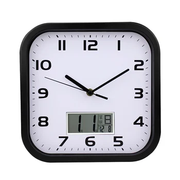 

MAX HOME New Square Silent Glowing Decorative Wall Clock Modern Home Decor Living Room Needle Square Wall Clock