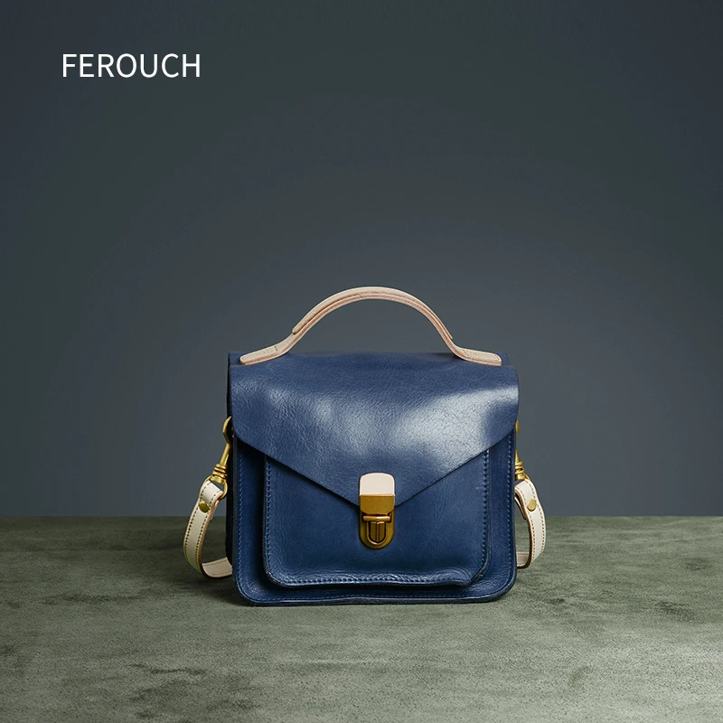 

New Ladies Bag Mini Messenger Genuine Leather Messenger Bag Office Casual Fashion Soft Handbag Simple Women Shoulder Bags 9008