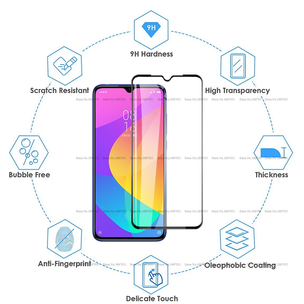 Полностью наклеиваемая поверхность Экран протектор для Xiaomi mi 9 Honor 8 Lite SE 9T Pro A3 CC9
