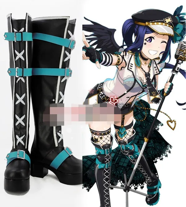 Обувь для костюмированной вечеринки в стиле аниме «Love Live Sunshine Aqours Matsuura Kanan»; обувь в стиле панк-рок; женские сапоги до колена