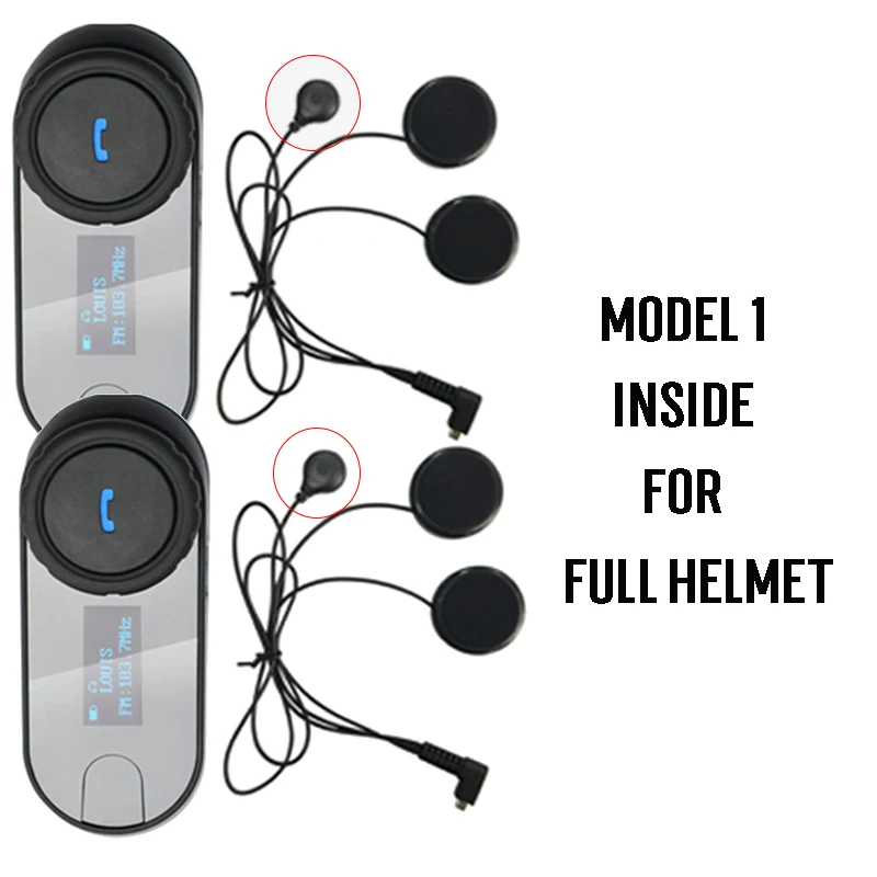 2x мотоциклетная bluetooth гарнитура с ЖК-экраном, fm-радио, 800 м, портативная рация, T-COM, 3 гонщика, говорящая bluetooth-гарнитура - Цвет: model 1