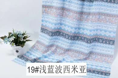 Ткань из шифона с цветочным принтом для летних платьев DIY 25*150 см 100*150 см/шт S06 - Цвет: TJ8618--19