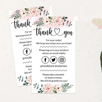 

Personalize Logo Business Name Card,Thank You For Your Order Card, Ready To Print Thank You Card, Custom Text Social Medial Car
