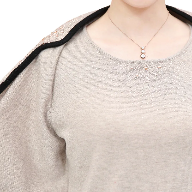 Женский кашемировый свитер теплый вязаный элегантный blusa tricot осень зима плюс размер поддельные свитера из двух частей Одежда для мамы
