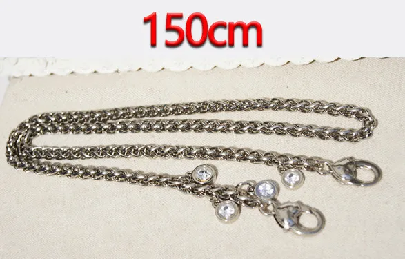 150cm Silver Diy аксессуары 40 см-150 см Мода 6 мм Замена серебряной цепи Наплечные ремни для мини сумки, кошельки, клатч ручки для сумок - Цвет: 150cm Silver