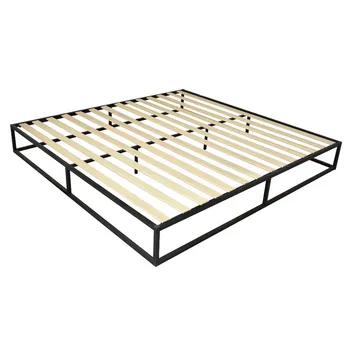 

Bed Frame Black Iron Bedstead Exquisite Home Furniture With Storage Space Modern Simple Bedroom Decoration 202 X 153 X 25.4 cm