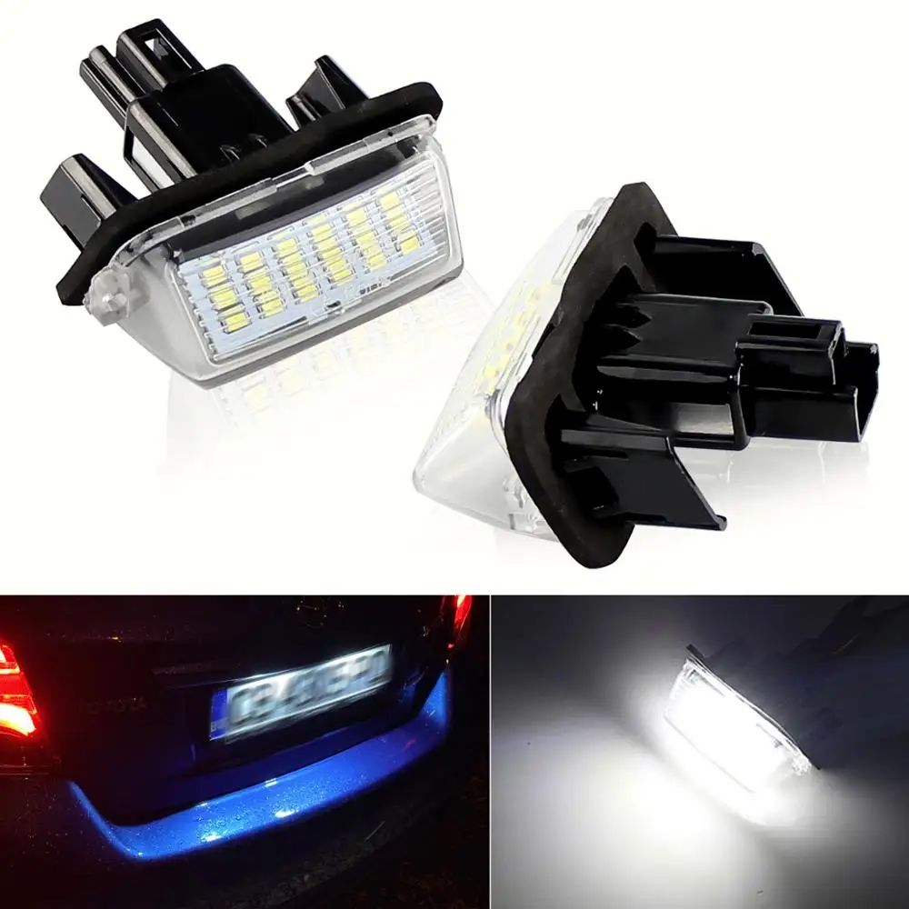 Car License Plate Lights 2pcs For Toyota Camry Peugeot Citroen 206 207 306 406 407 C3 Yaris