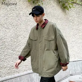 

Big Size Men Jacket Oversize Japanese Streetwear Autumn Couple Clothes Mens Jackets and Coats Vintage Black Long Coat Patchwork