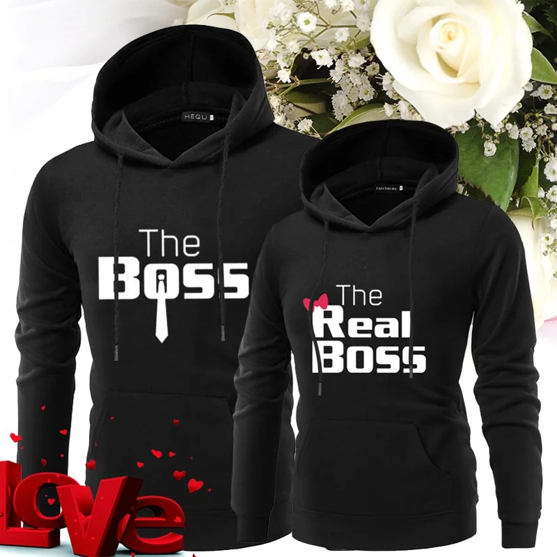 The Boss The Real Boss толстовки для пар для женщин и мужчин свитшот с надписью для влюбленных пары худи пуловеры в стиле кэжуал подарок