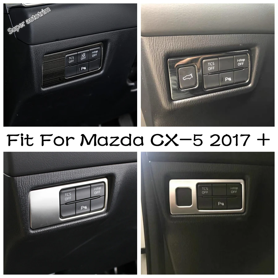 

Head Light Lamp Switch Button Frame Decoration Cover Trim For Mazda CX-5 2017 - 2023 Black / Silver / Matte Accessories Interior
