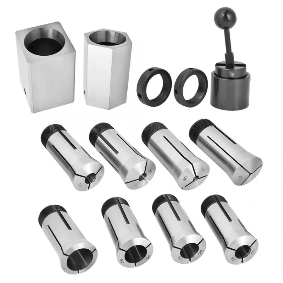 

Square Block Support Tool Steel 5C Square/Hex Chuck Block 1/8~1in Collet Block Set for Milling Lathe Quick Setup Lathe