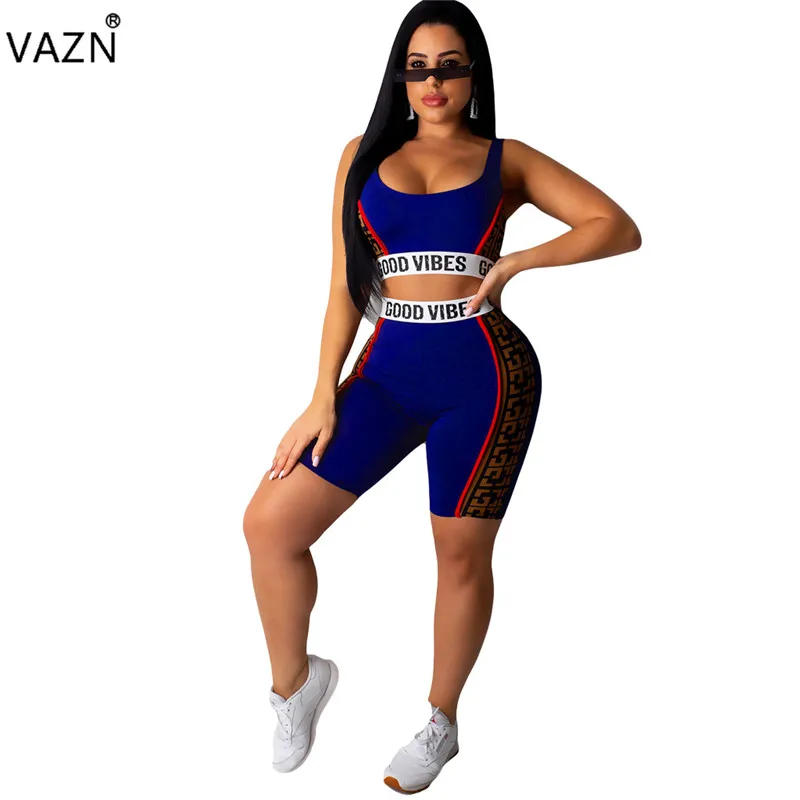 Спортивный костюм женский эластичный без рукавов 2 цвета на лето |