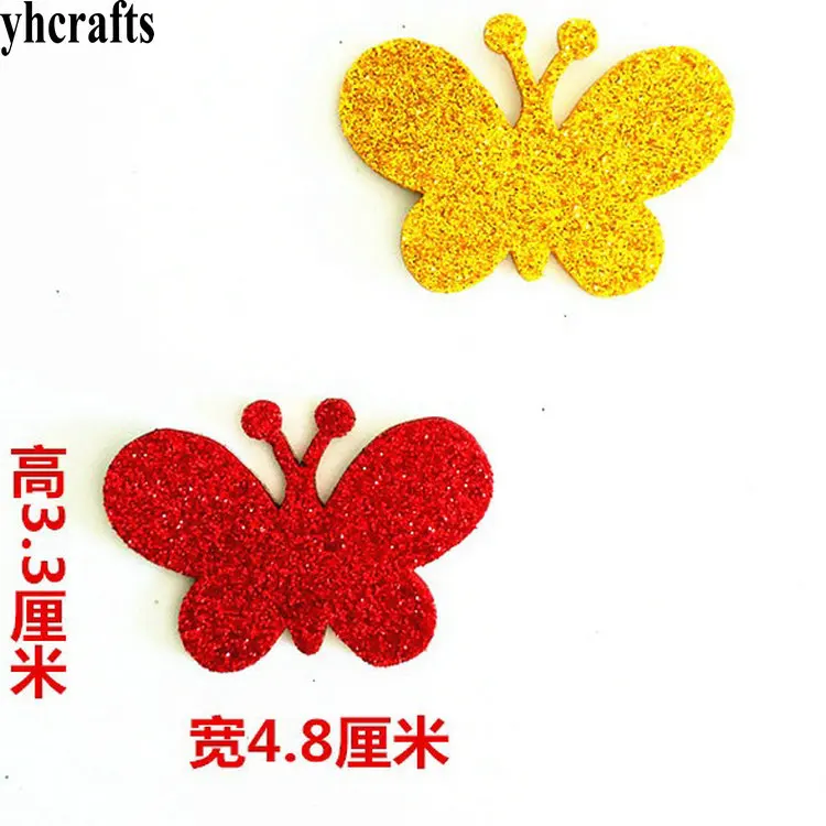 1bag/LOT.Glitter butterfly foam stickers Creative activitity items Kids room decoration Make your own handicraft OEM custom DIY