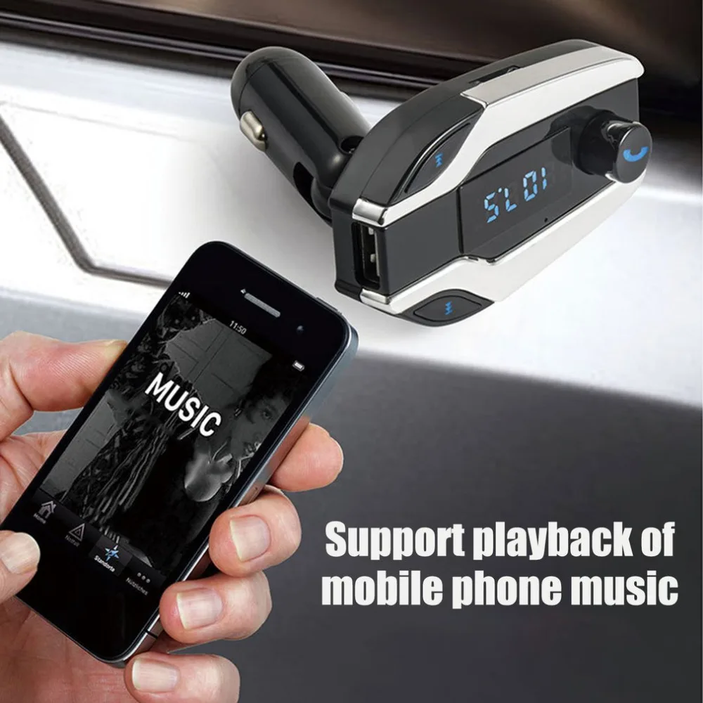 Новейший универсальный Bluetooth X7 автомобильный комплект громкой связи fm-передатчик радио MP3-плеер USB зарядное устройство серебро для телефонов автостайлинг