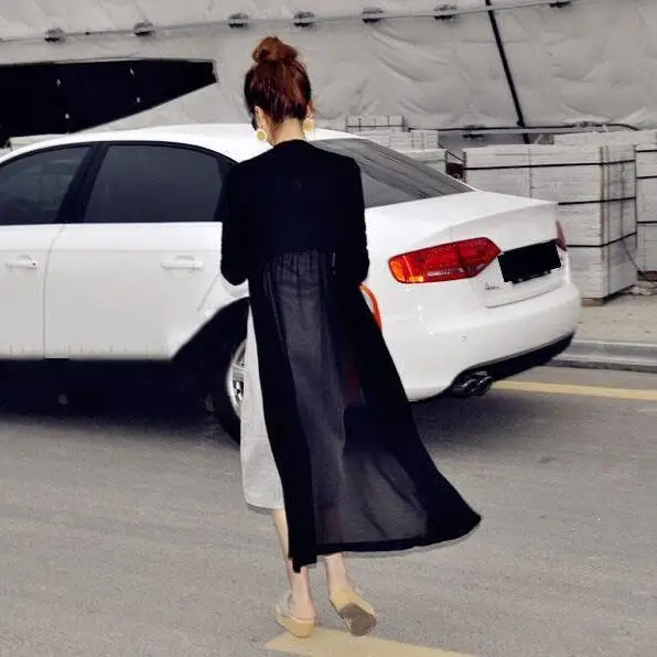 Женская блузка, кардиган, женская одежда, длинные черные блузки, рубашка с круглым вырезом, белые женские модные топы Feminino