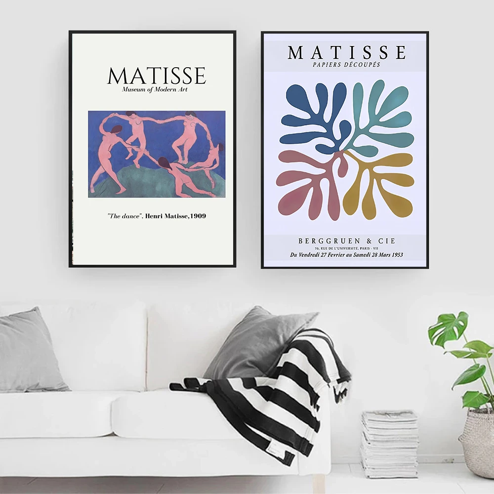 Матиссом Абстрактная живопись Минимальный иллюстрации рисунок танцев Wall Art