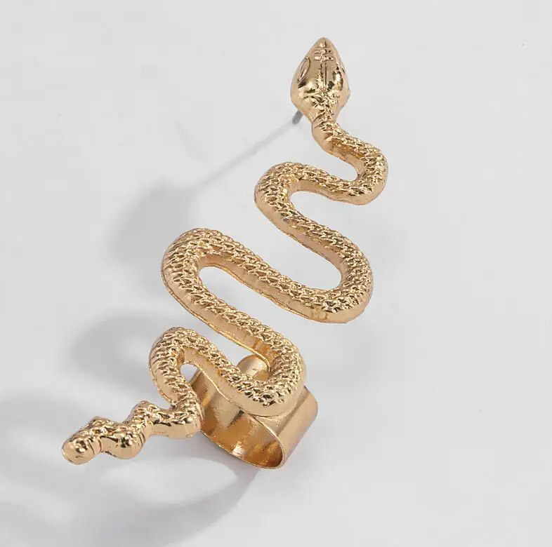 

1Pc Personality Gold/Silver Plated Snake Stud Earrings Retro Punk Hip Hop Earrings Fashion Jewelry Party Earrings Gifts